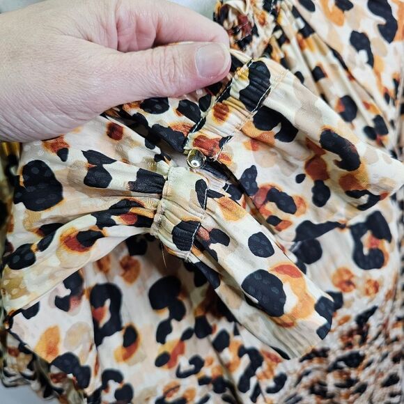 Democracy Ruffle Neck Long Sleeve Blouse Size Medium - Picture 6 of 11